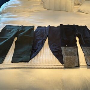 Lululemon Leggings Trio - Green, Navy, Black